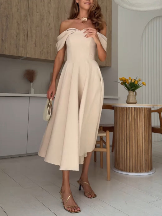 Kalina ™ Elegancka Sukienka Maxi z Odkrytymi Ramionami