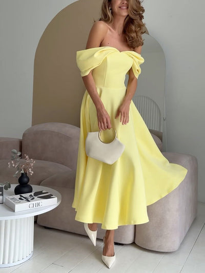Kalina ™ Elegancka Sukienka Maxi z Odkrytymi Ramionami