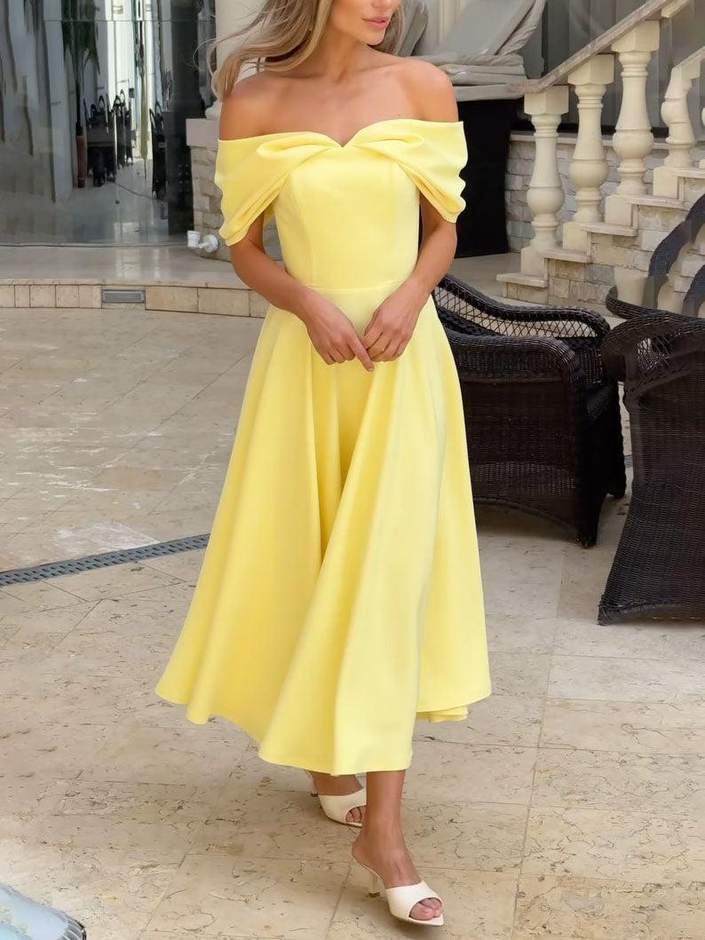 Kalina ™ Elegancka Sukienka Maxi z Odkrytymi Ramionami