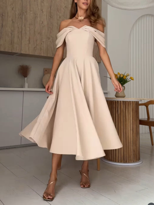 Kalina ™ Elegancka Sukienka Maxi z Odkrytymi Ramionami