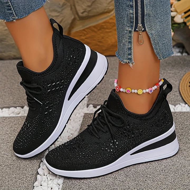Giselle™  Stylowe sneakersy ortopedyczne z połyskującymi cyrkoniami