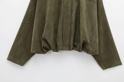 Alina™  Oversize’owy płaszcz zamszowy