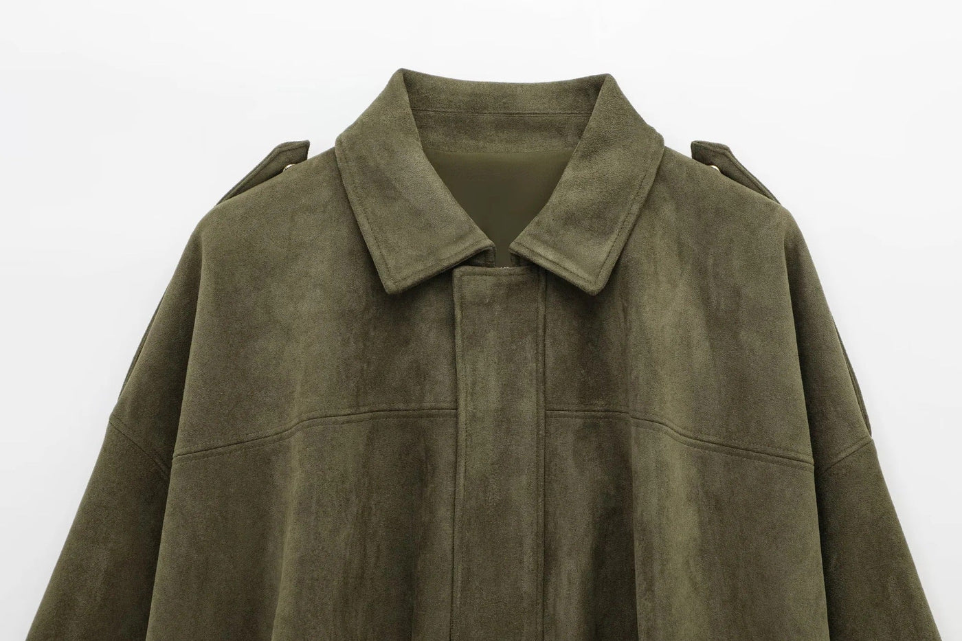 Alina™  Oversize’owy płaszcz zamszowy