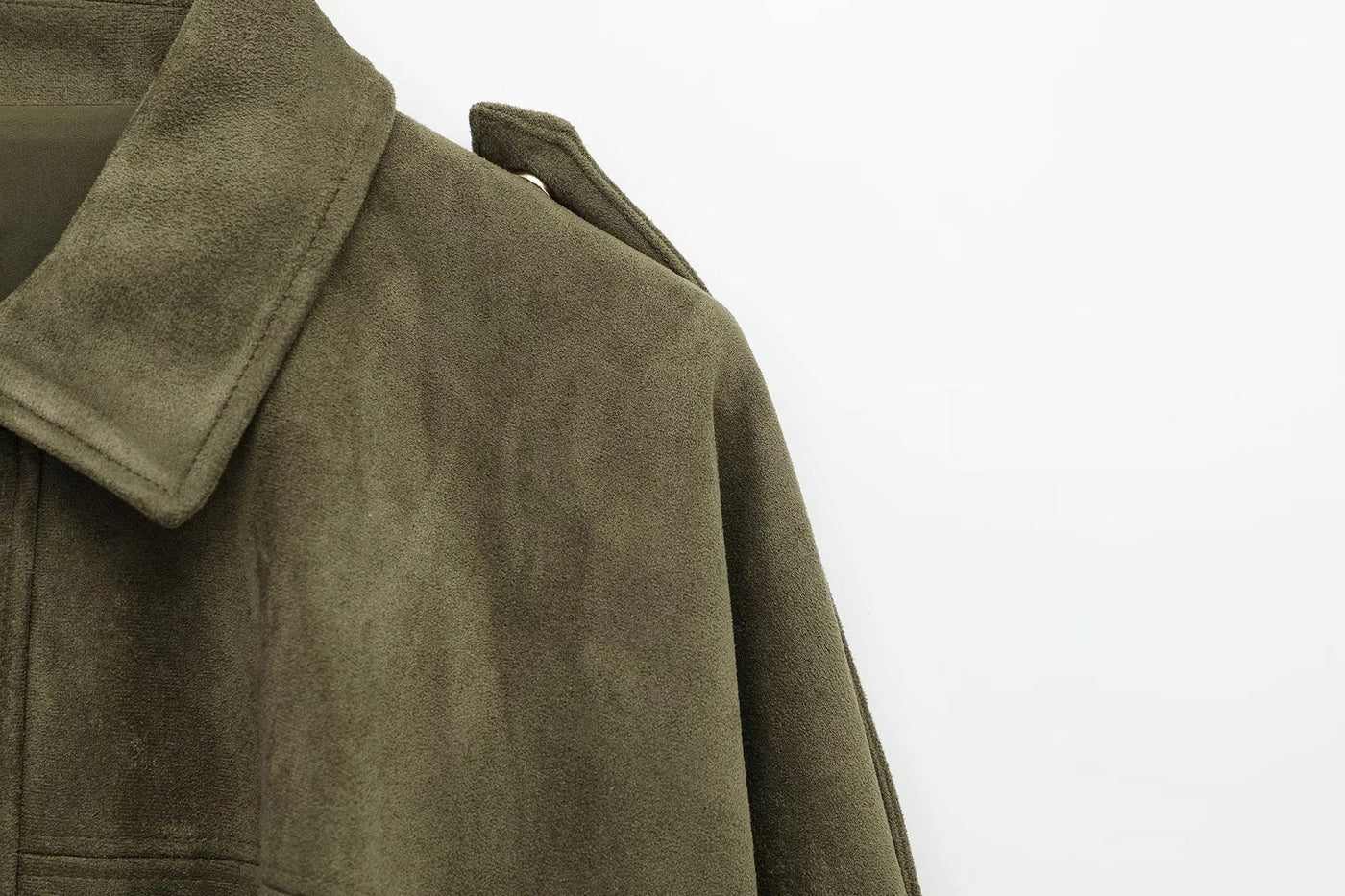 Alina™  Oversize’owy płaszcz zamszowy