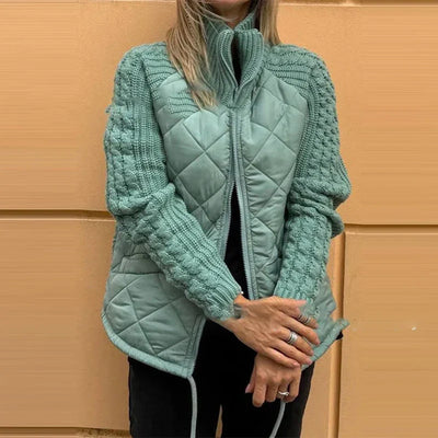 Renata™  Casualowa pikowana kurtka ze ściągaczem