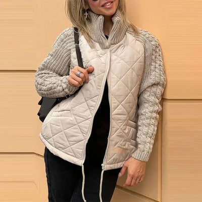 Renata™  Casualowa pikowana kurtka ze ściągaczem