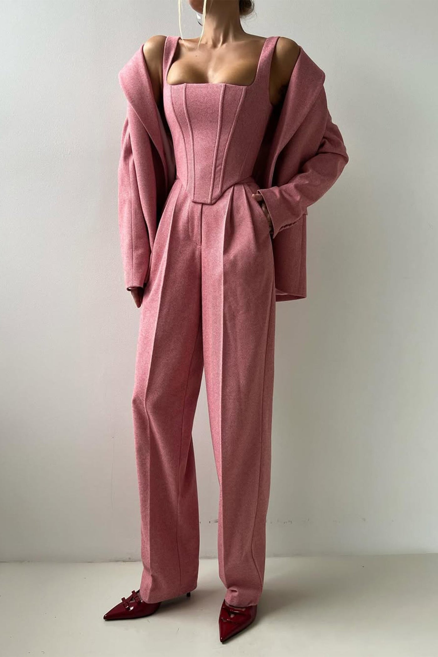 Kirela™ Elegancki trzyczęściowy zestaw szyty na miarę