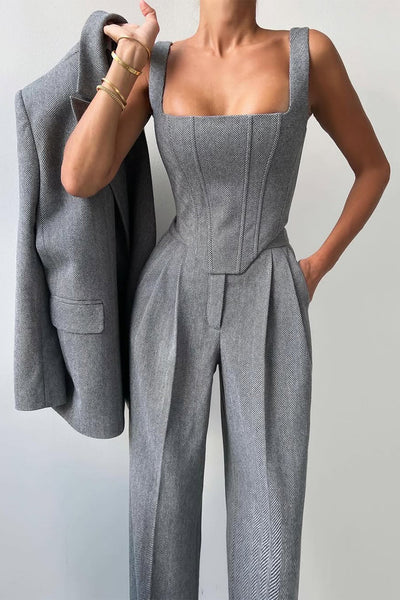 Kirela™ Elegancki trzyczęściowy zestaw szyty na miarę