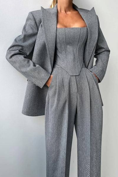 Kirela™ Elegancki trzyczęściowy zestaw szyty na miarę