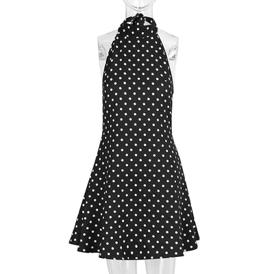 Alicia™  Mini sukienka halter w grochy, bez pleców