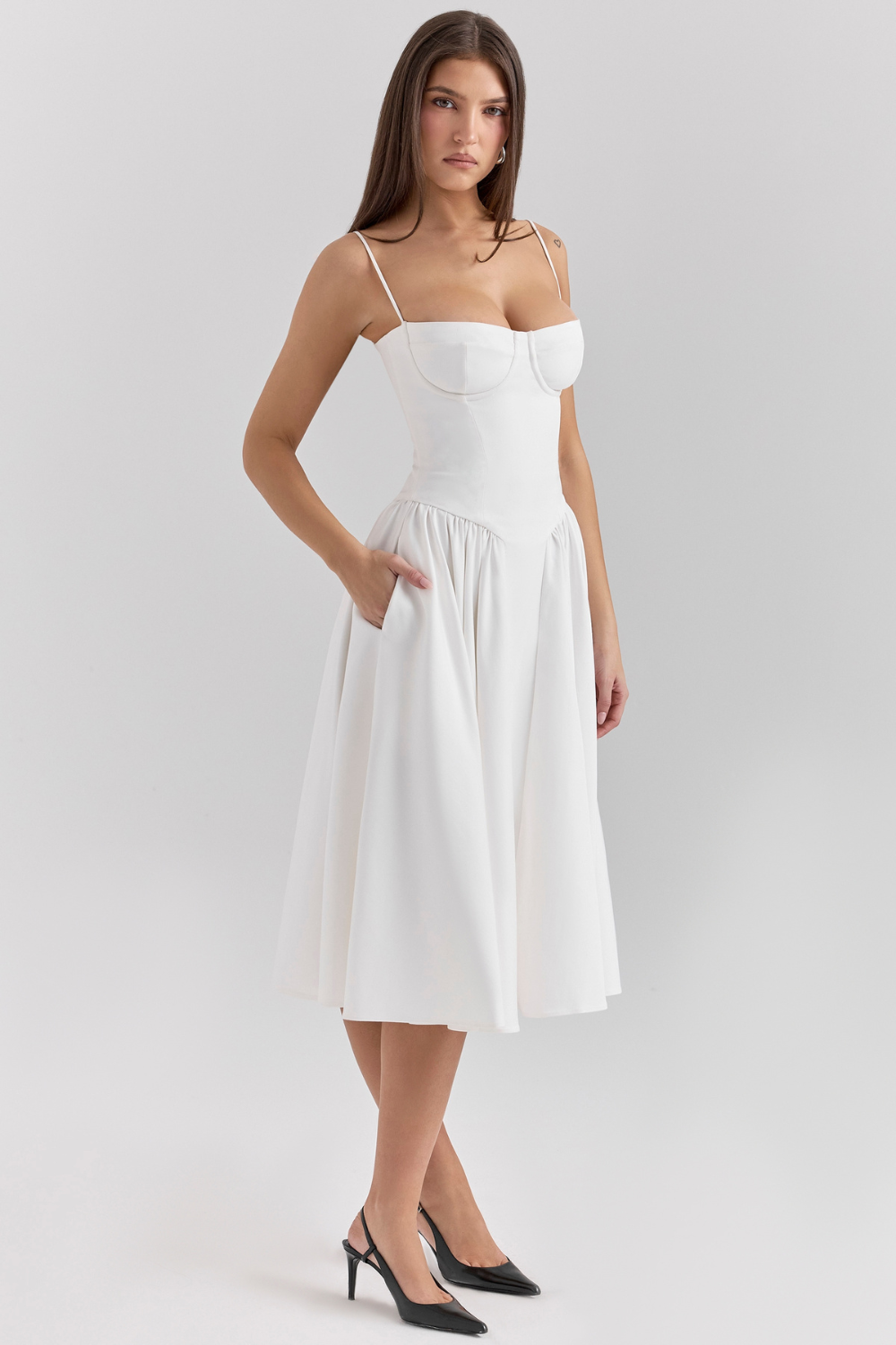 Celine ™  Ukienka midi z gorsetowym górą