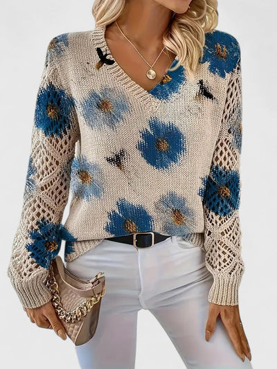 LIZA | Elegancki sweter w kwiaty