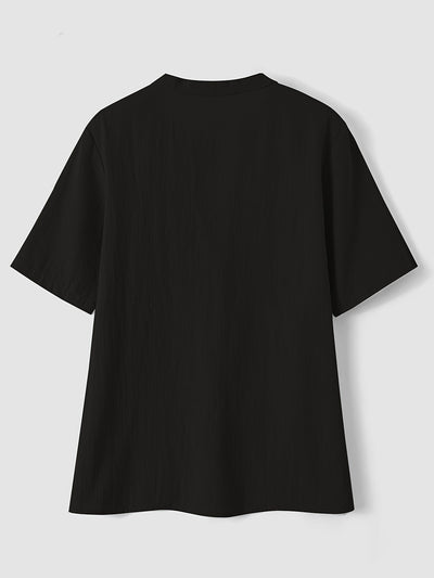 Sharron ™  Elegancka Bluzka z Dekoltem w Szpic i Zapięciem Na Guziki