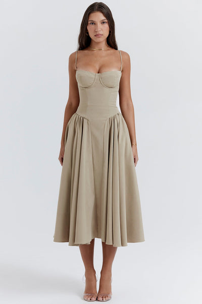 Celine ™  Ukienka midi z gorsetowym górą