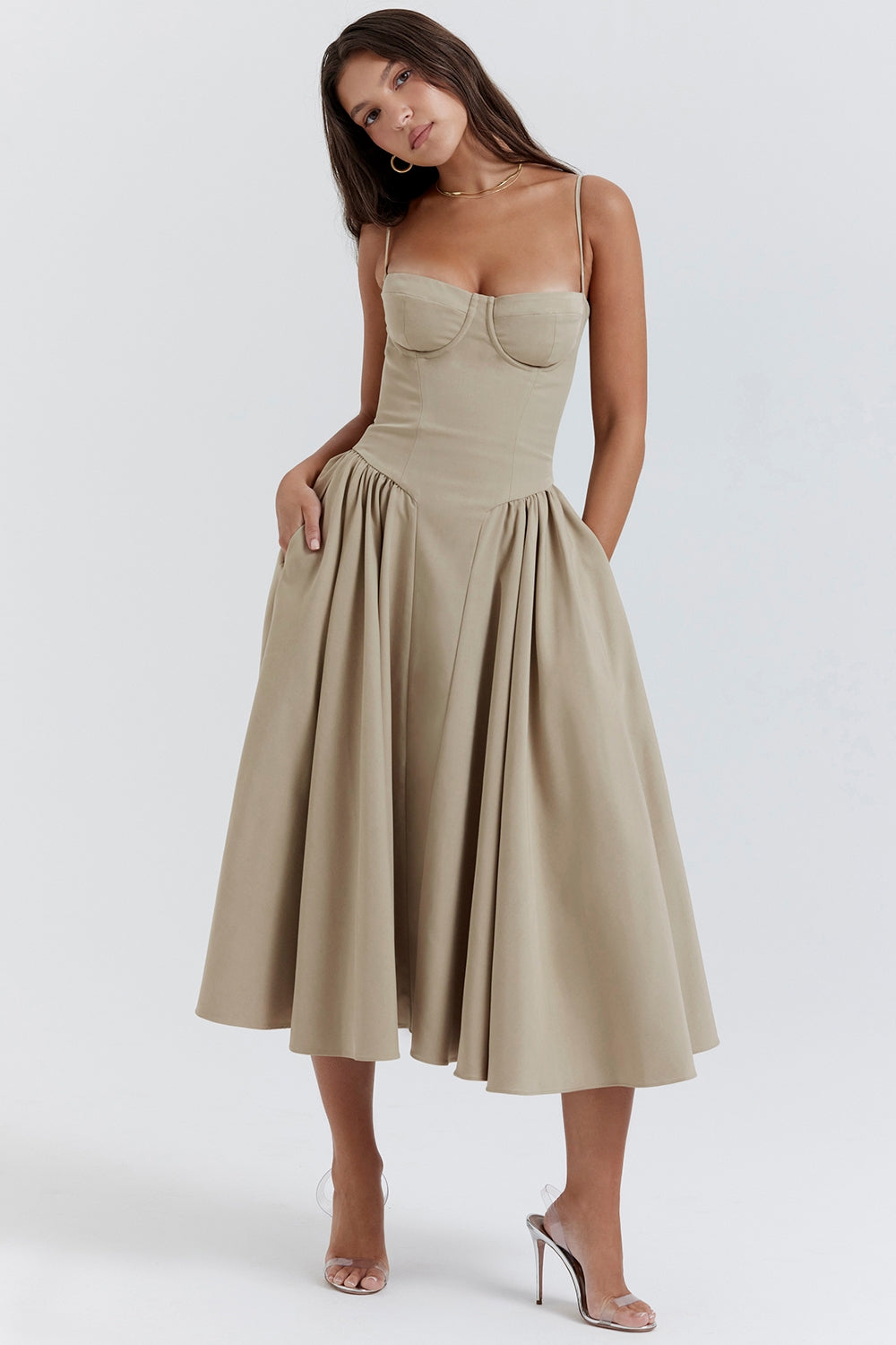 Celine ™  Ukienka midi z gorsetowym górą