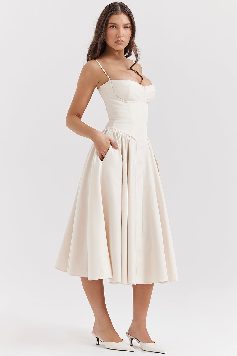 Celine ™  Ukienka midi z gorsetowym górą