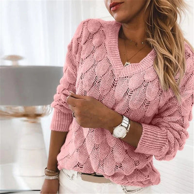 OLGA | Sweter z dekoltem w serek